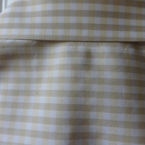 Perry Ellis button up men's short sleeve shirt, cream and tan, L, 100% cotton - Picture 4 of 9